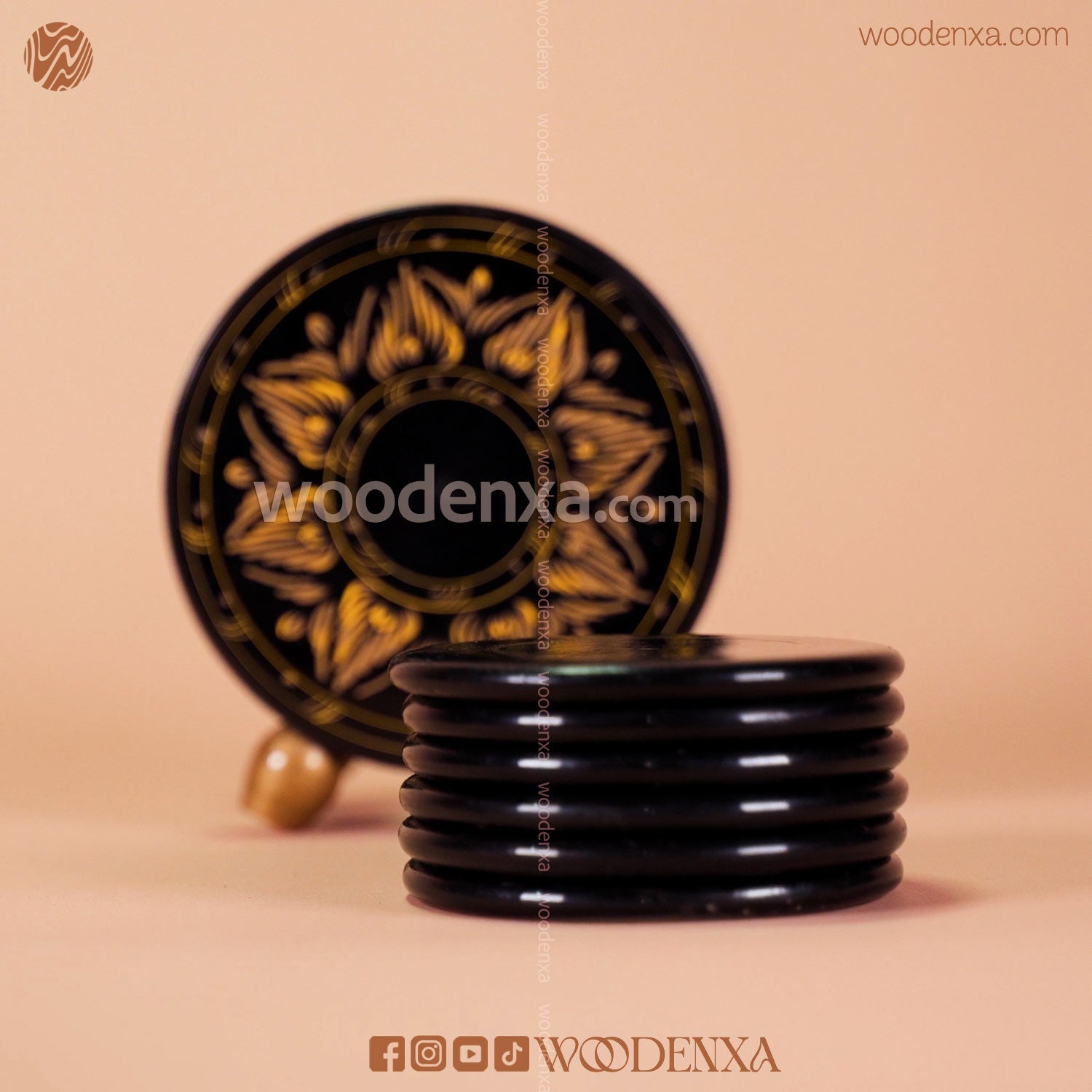 Wooden Handcrafted Tea Mates for 6