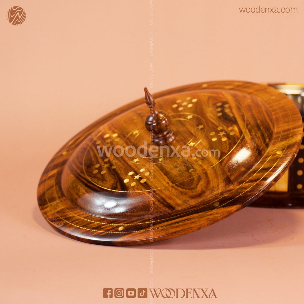 Wooden Hot Pot Steel Container with