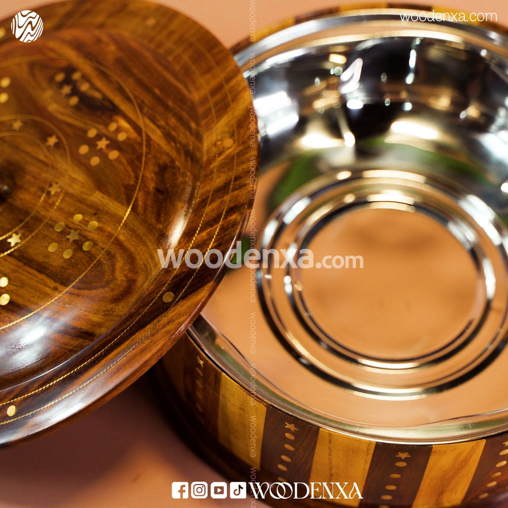 Wooden Hot Pot Steel Container with