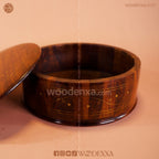 Wooden Hot Pot with Brass Work