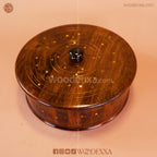 Wooden Hot Pot with Brass Work