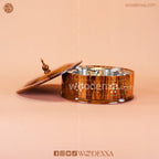Wooden Hot Pot with Brass Work