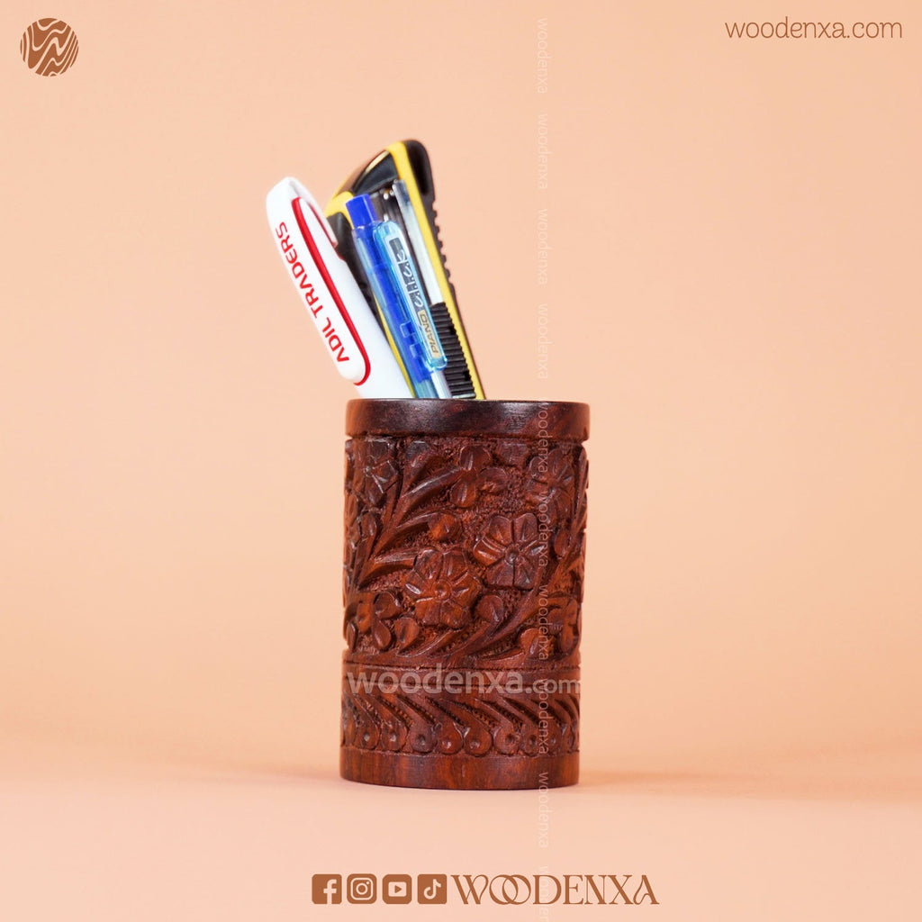 Wooden Multipurpose Pen Stand Holder with