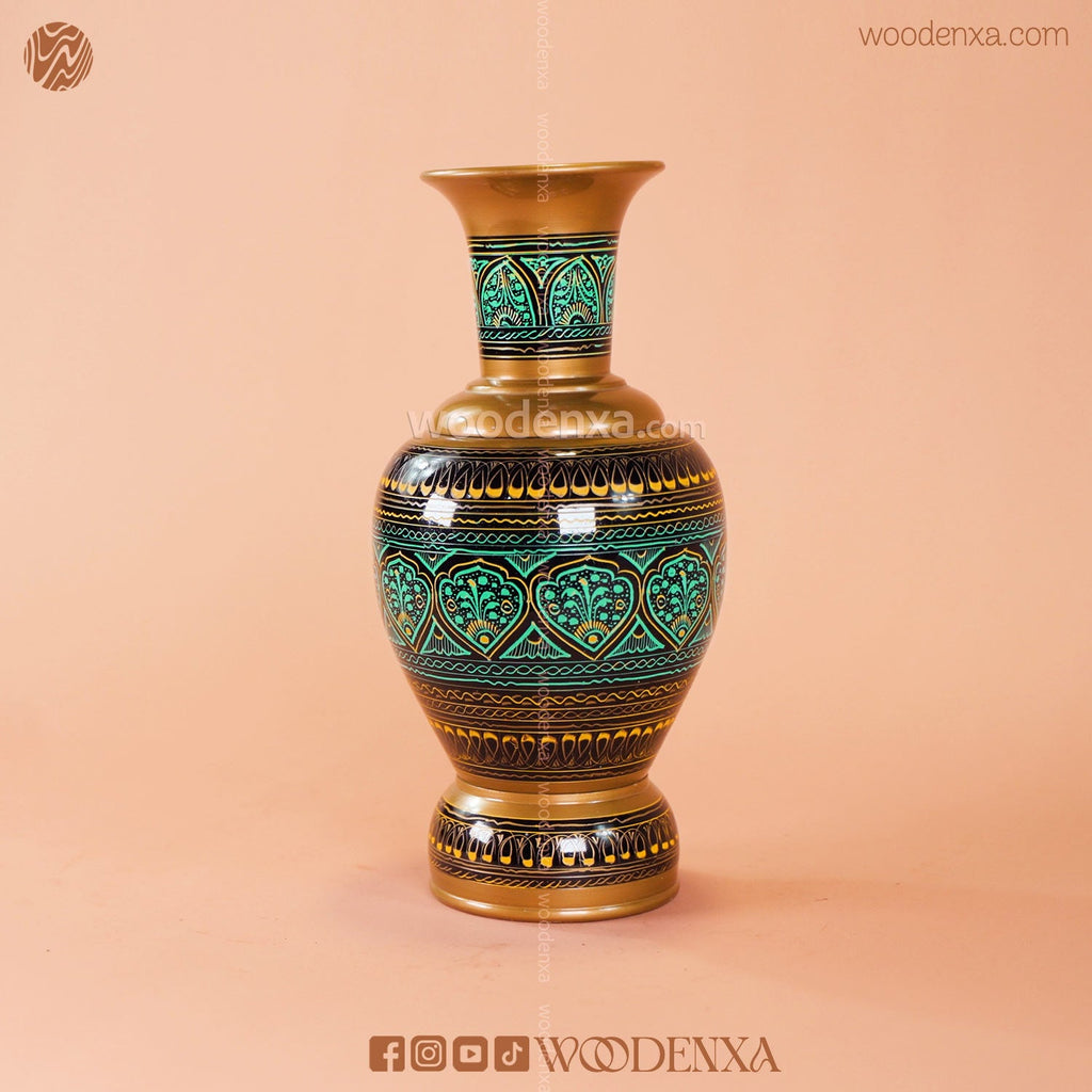 Wooden Naqshi Vase Flower Pot Pair