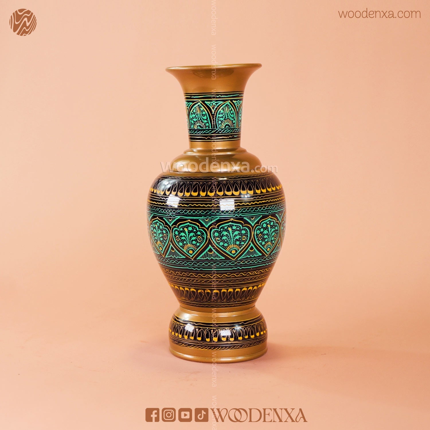 Wooden Naqshi Vase Flower Pot Pair