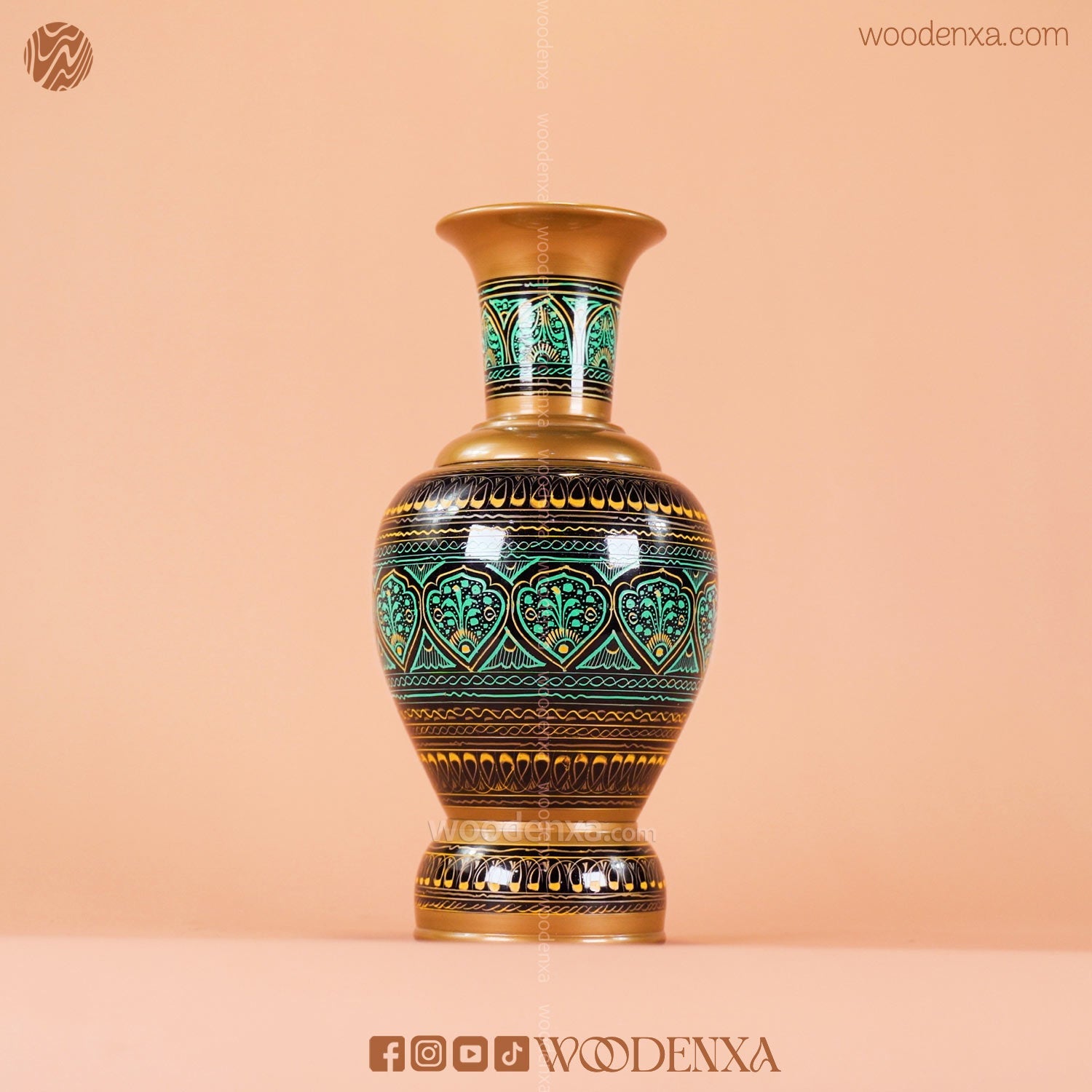 Wooden Naqshi Vase Flower Pot Pair