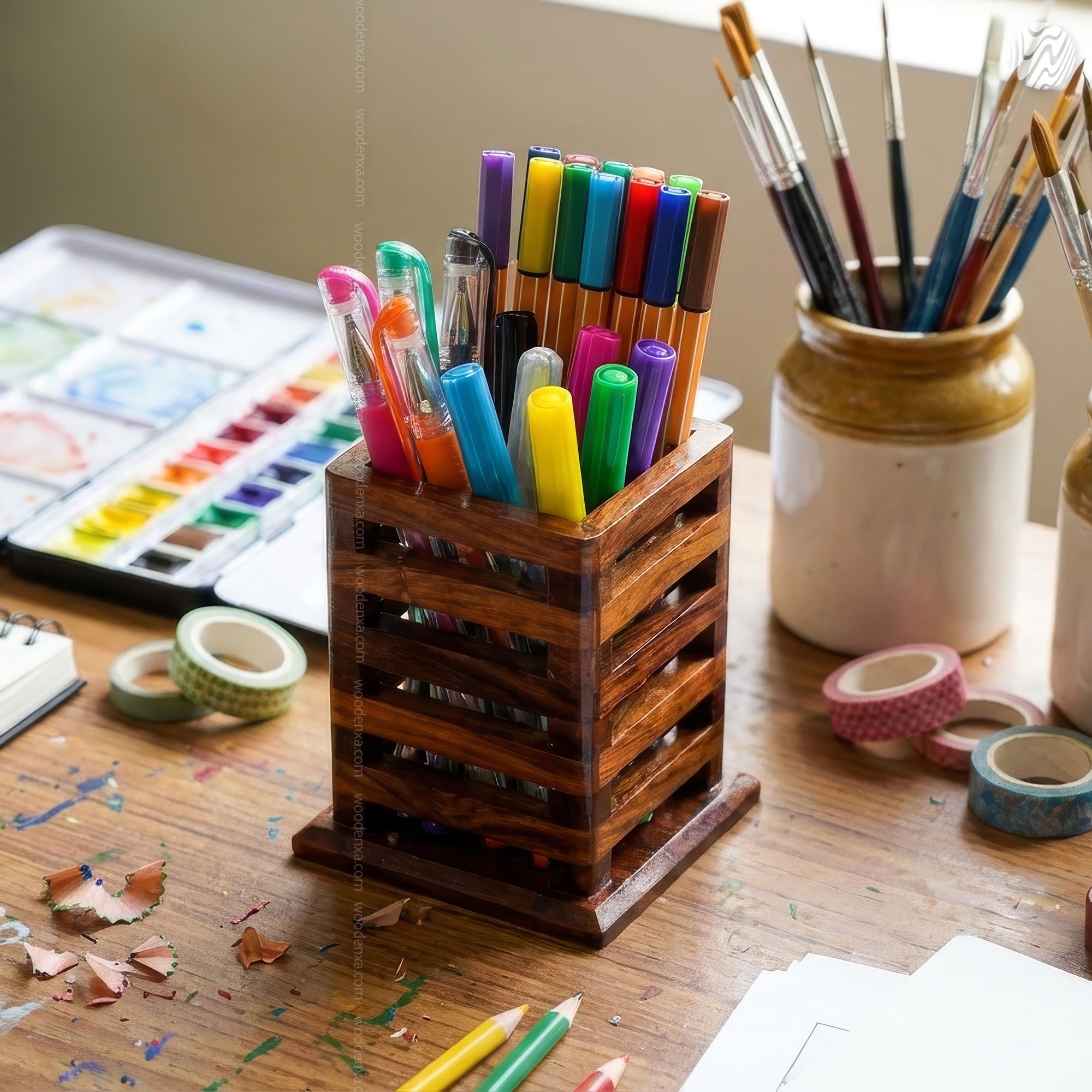 Handmade Solid Rosewood Pen Stand Holder