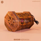 Wooden Table Lamp with Beautiful Carving