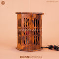 Wooden Table Lamp with Beautiful Carving