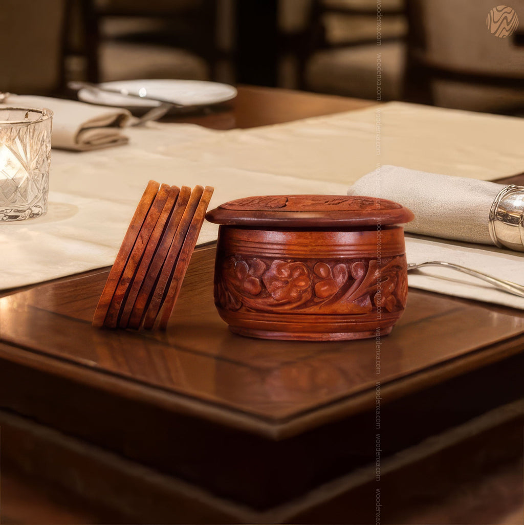 Wooden Handcrafted Tea Mates for 6