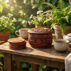 Wooden Handcrafted Tea Mates for 6