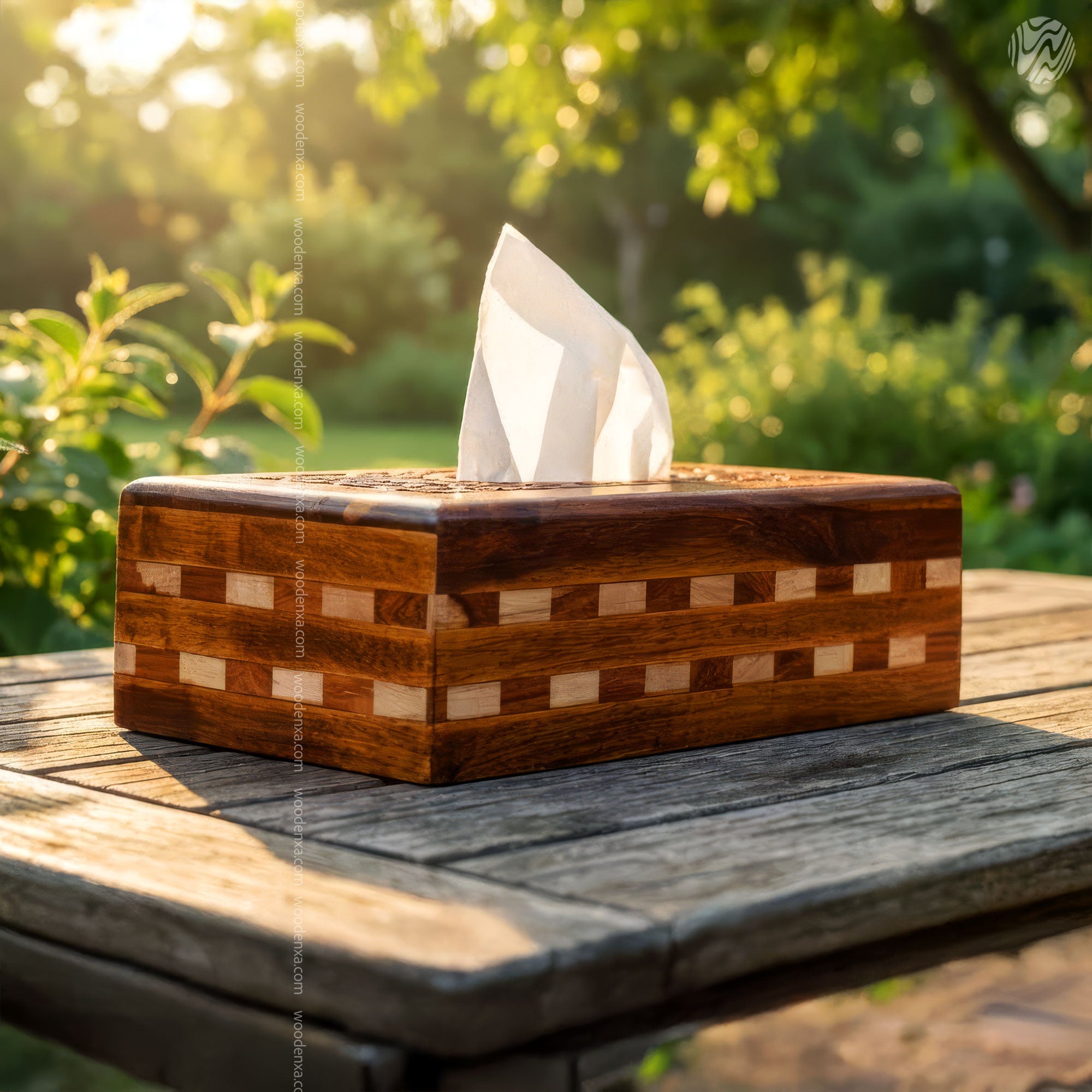 Wooden Tissue Box Tukri Design