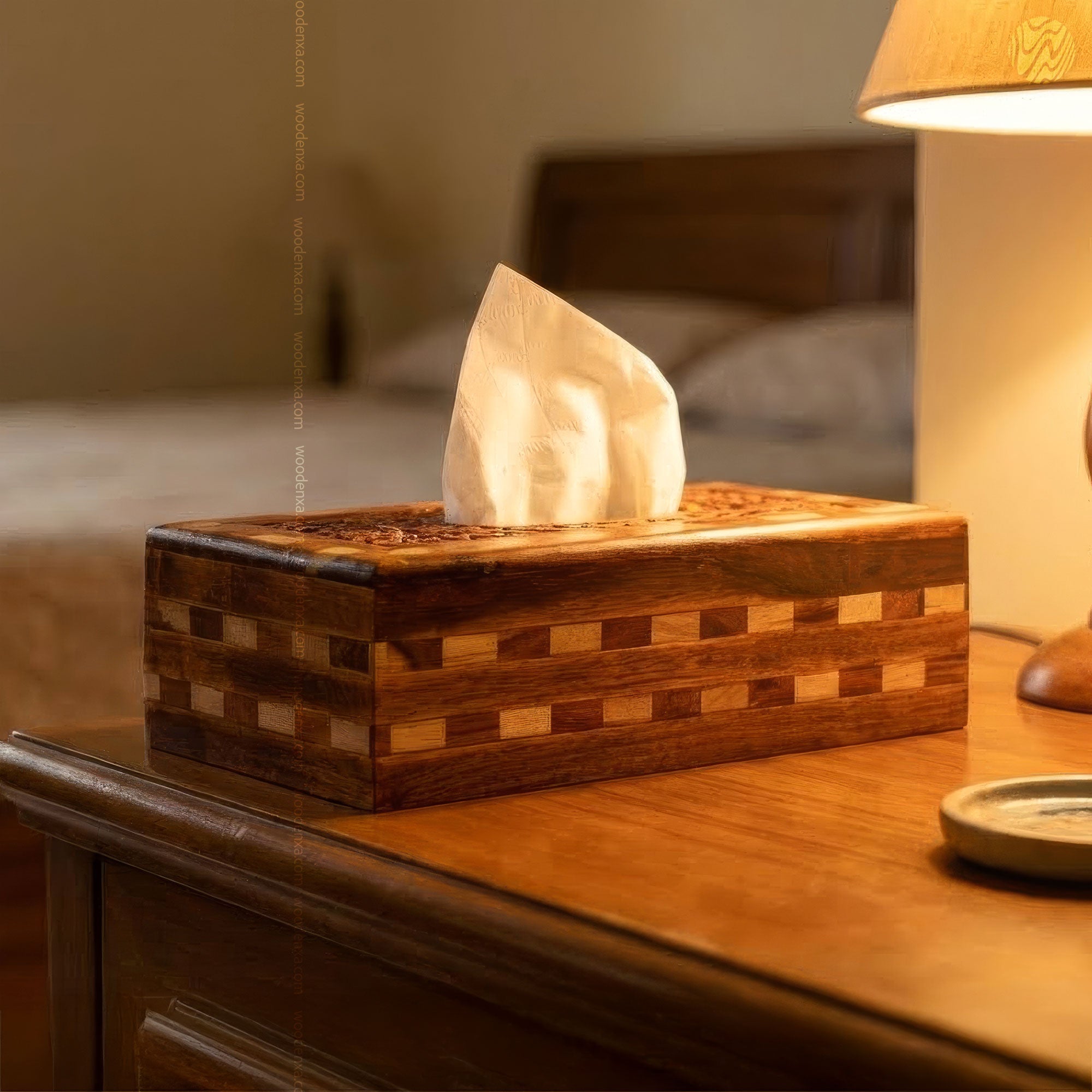 Wooden Tissue Box Tukri Design