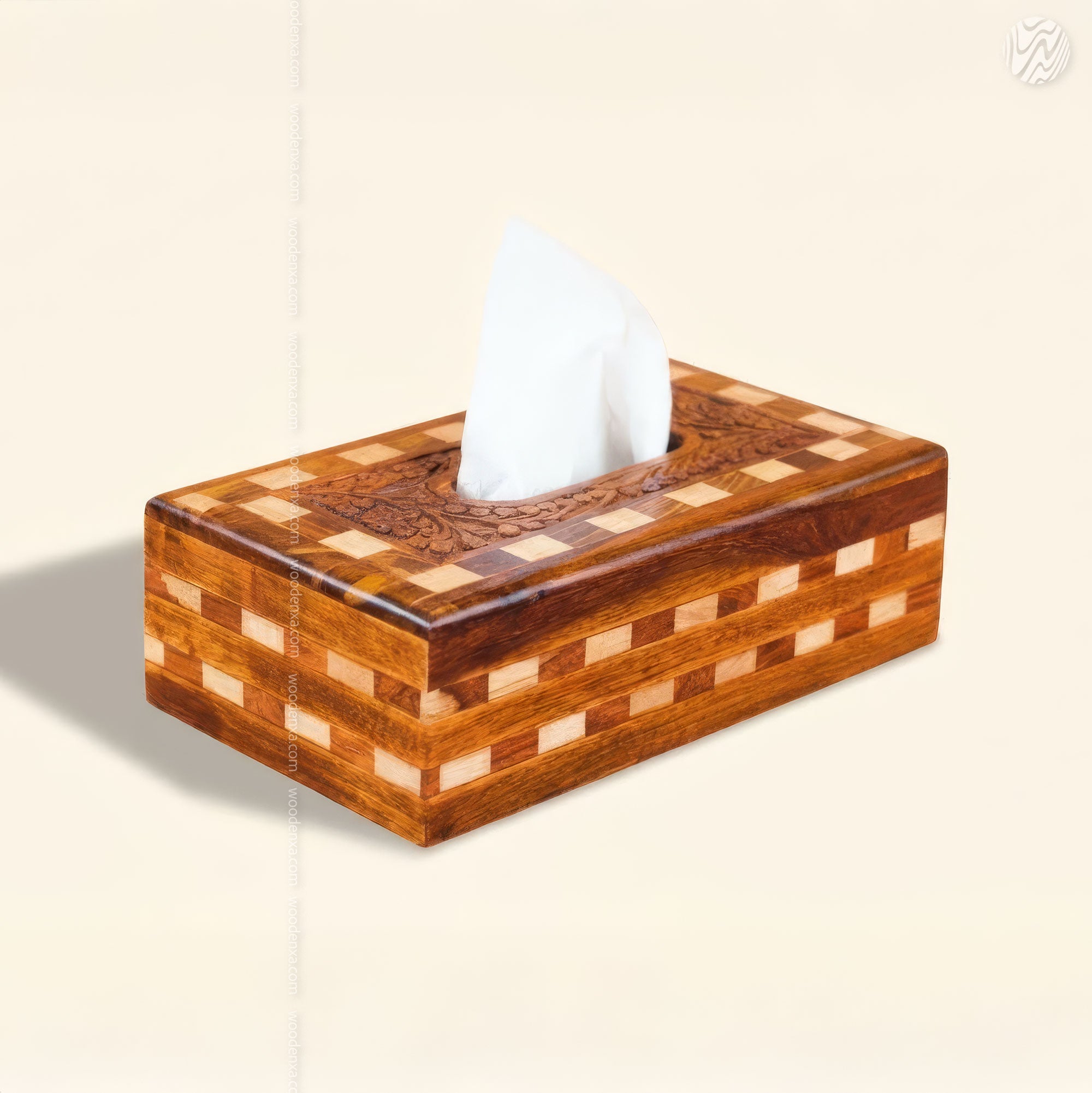 Wooden Tissue Box Tukri Design